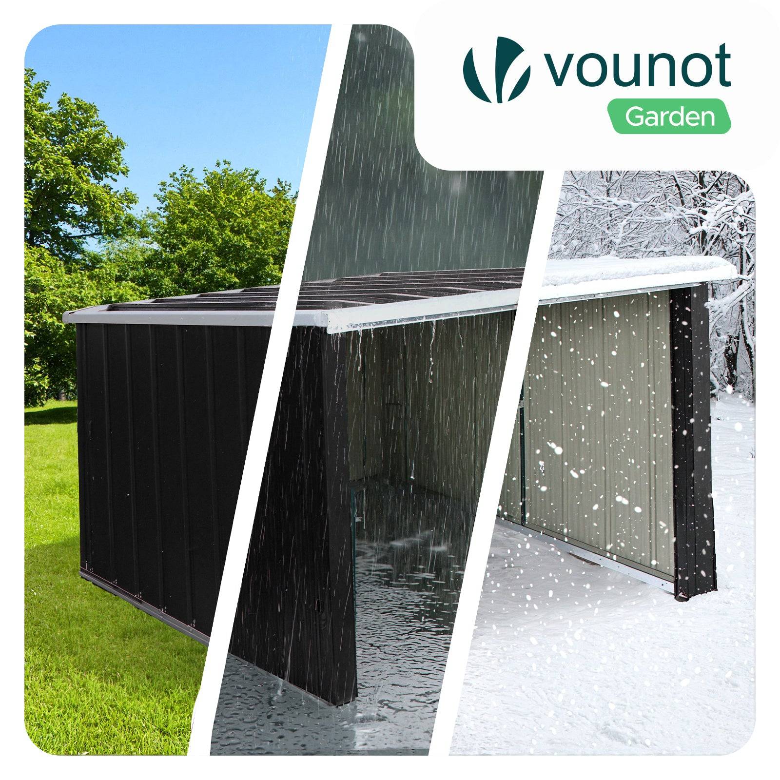Vounot - Garage pour robot tondeuse en métal 78×92×62cm, Abri extérieur protection contre les intempéries et UV, Noir, VOUNOT® - Image 4