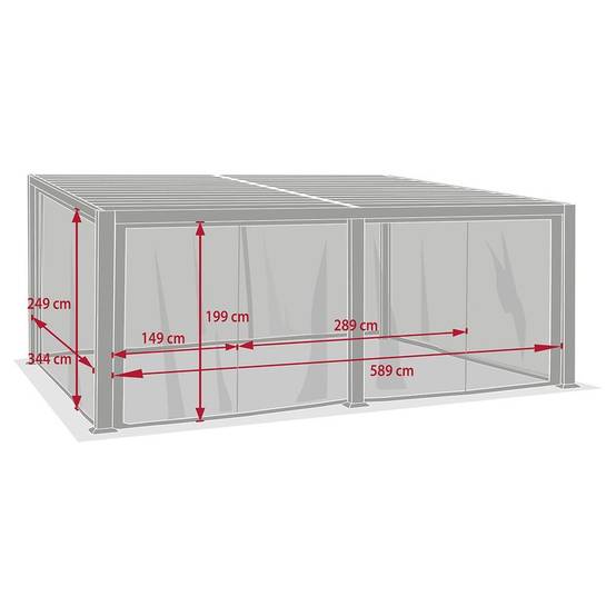 Hesperide - Moustiquaire pour pergola bioclimatique "Avila" graphite 6 x 3,5m en polyester Hespéride - Image 5