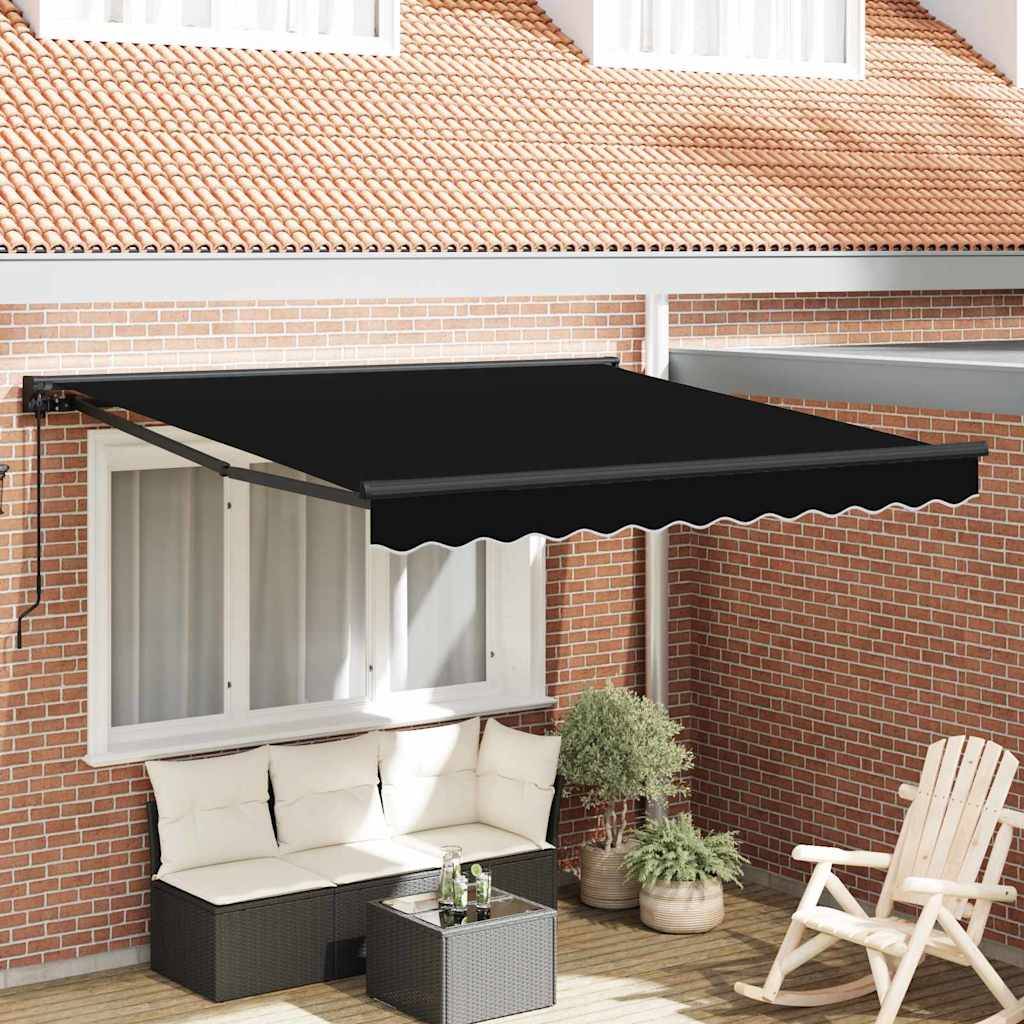 Store banne | Auvent Rétractable Noir 300 x 250 cm Polyester et métal Maison Chic - Image 2