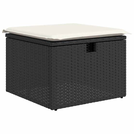 Salon Jardin Luxe 7 pcs Polyrotin Noir avec Table et Canapés Rangement pour Grande Terrasse Moderne – ComfortXL Outdoor Living - Image 7
