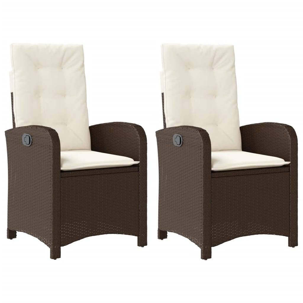 ComfortXL - Fauteuils Relax de Jardin Inclinables Résine Tressée Dossier Réglable pour Terrasse Lot de 2 Marron – ComfortXL Outdoor Living - Image 2