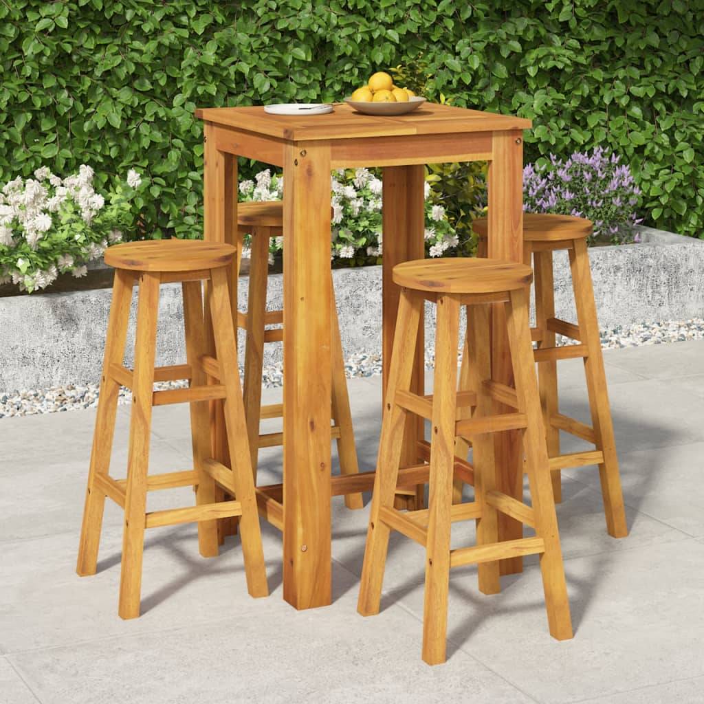 Vidaxl - Ensemble de bar de jardin 5 pcs-Salons de jardin bois d'acacia solide 772302 - Image 1