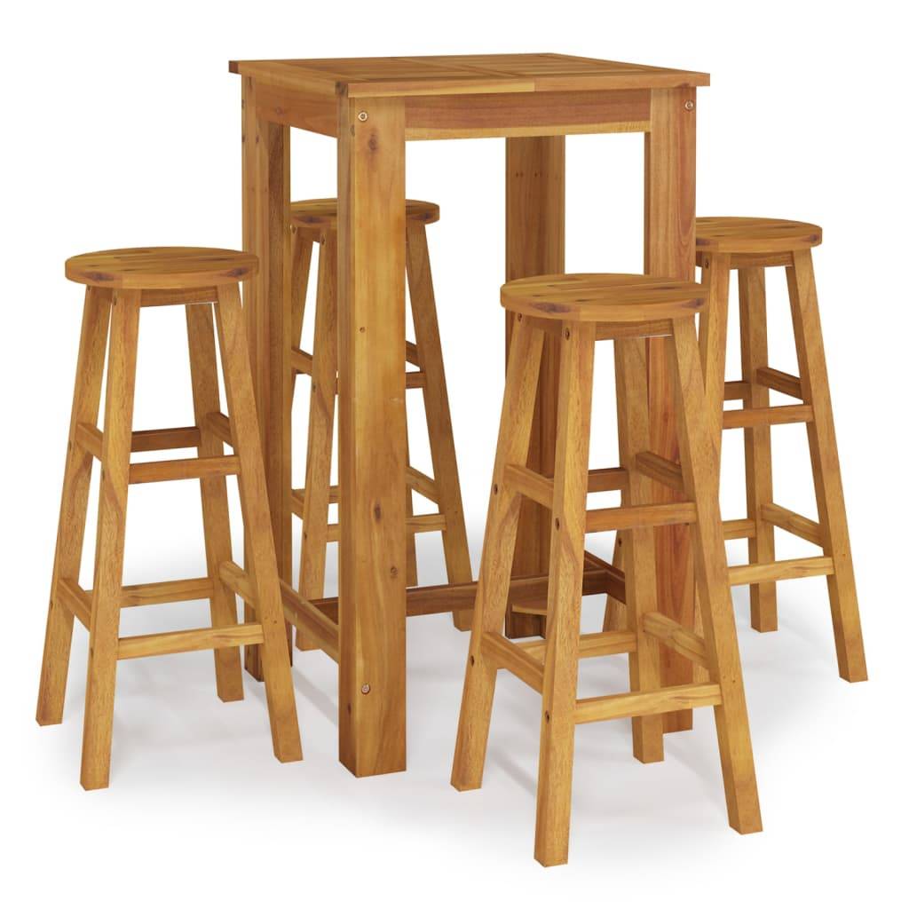 Vidaxl - Ensemble de bar de jardin 5 pcs-Salons de jardin bois d'acacia solide 772302 - Image 2