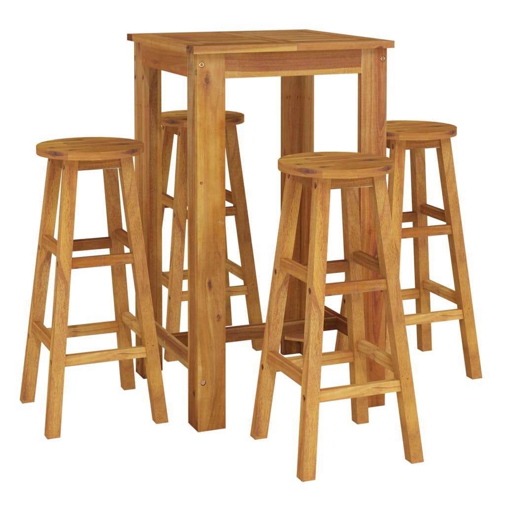 Vidaxl - Ensemble de bar de jardin 5 pcs-Salons de jardin bois d'acacia solide 772302 - Image 3
