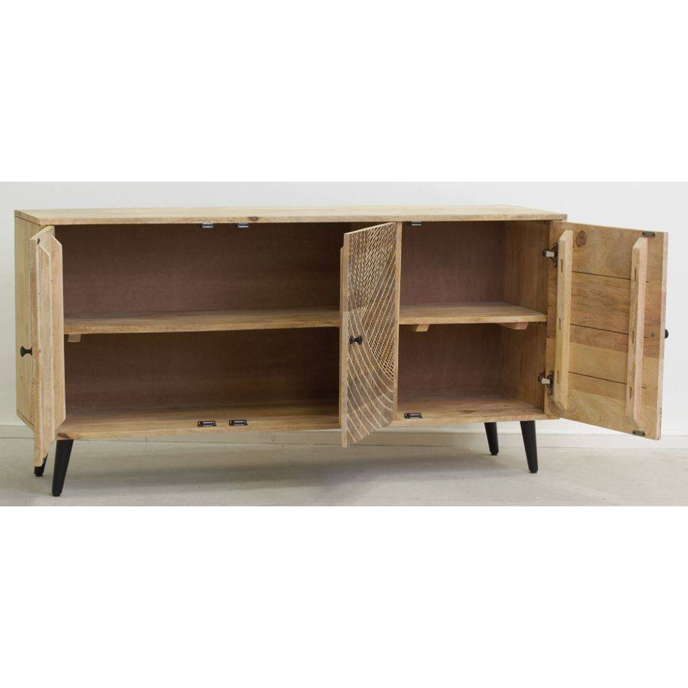 Aubry Gaspard - Buffet en manguier gravé et métal SAVAGE - Image 3