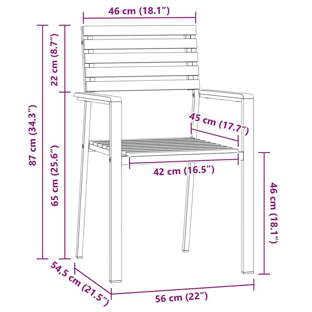 ComfortXL - Table et Chaises de Jardin en Teck Massif 4 Places Style Moderne pour Balcon Marron – ComfortXL Outdoor Living - Image 5