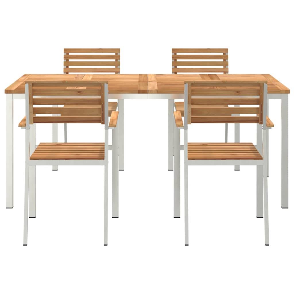 ComfortXL - Table et Chaises de Jardin en Teck Massif 4 Places Style Moderne pour Balcon Marron – ComfortXL Outdoor Living - Image 7