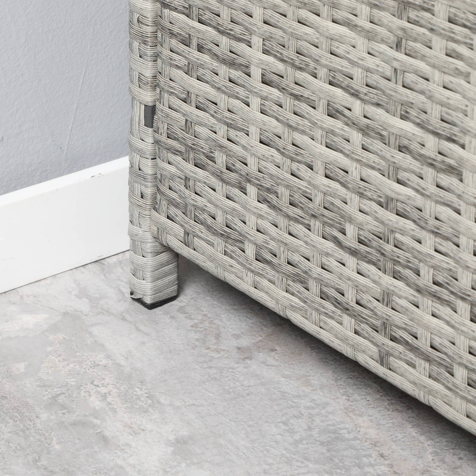 Outsunny - Lit canapé double pour jardin en résine tressée PE avec matelas, accoudoirs et 4 coussins dim. 158L x 134l x 70H cm - gris et beige - Outsunny - Image 8