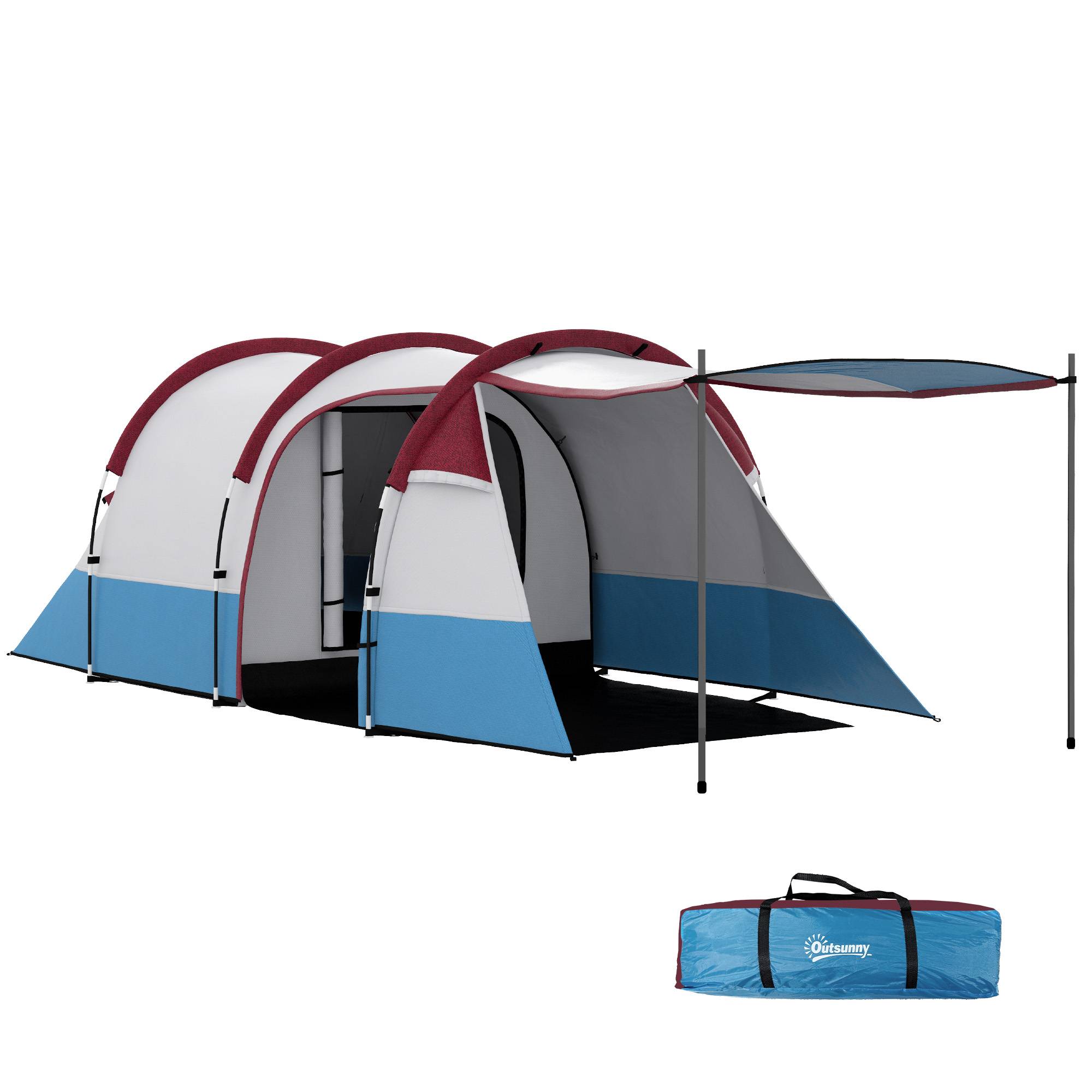 ComfortXL - Tente camping polyester 2 personnes chambre séjour imperméable 420 x 200 x 150 cm multicolore - ComfortXL Outdoor Living - Image 1