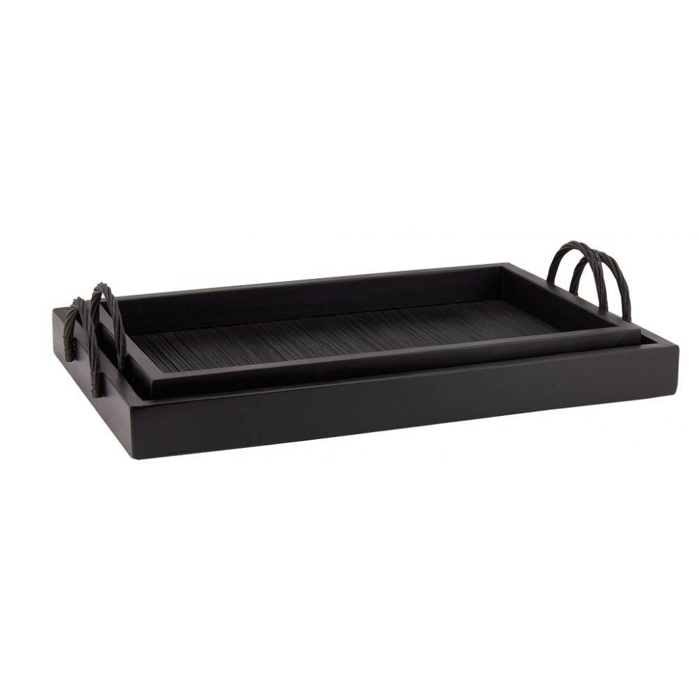 Aubry Gaspard - Plateaux en bambou et bois s (Lot de 2) - Image 3