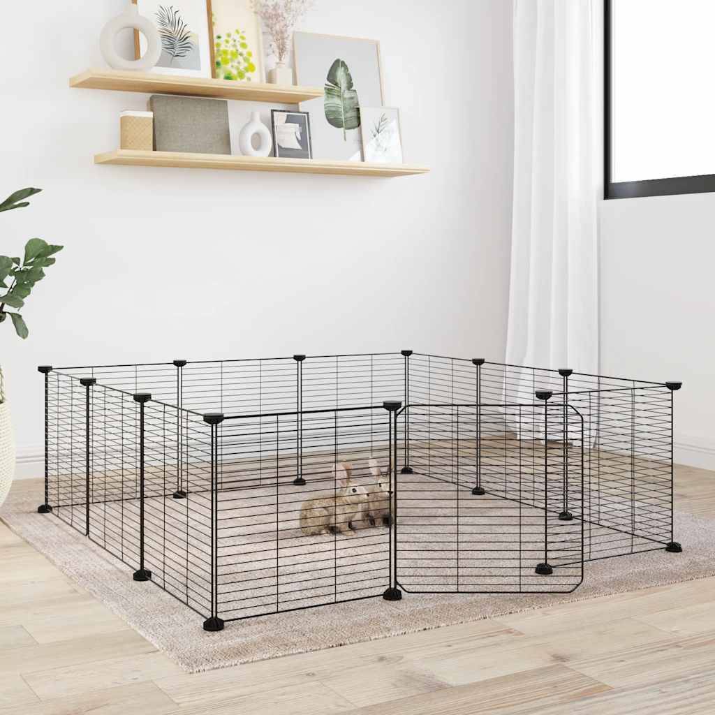 Grand enclos 12 panneaux acier avec porte pour rongeurs maille fine – ComfortXL Outdoor Living - Image 1