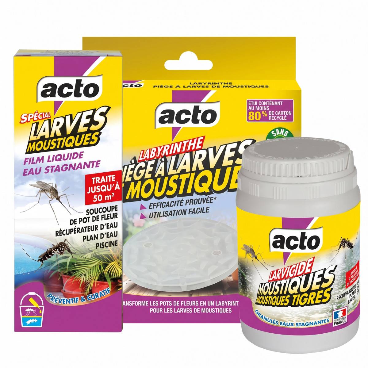 Multitanks - Lot Traitement des Eaux Stagnantes - 3 Solutions Anti-Larves Moustiques Acto - Image 1