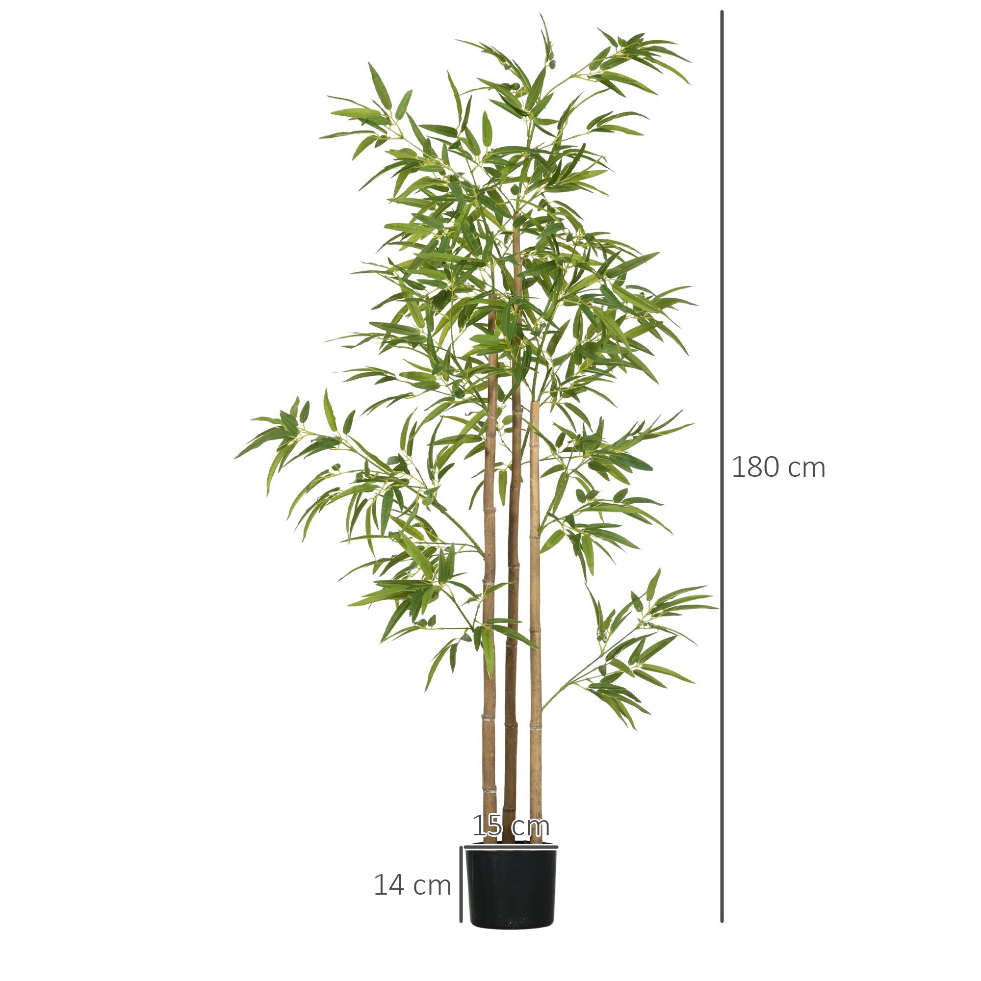 Plante artificielle Bambou arbre artificiel hauteur 180 cm avec pot, décoration interieur, très réaliste - Image 4