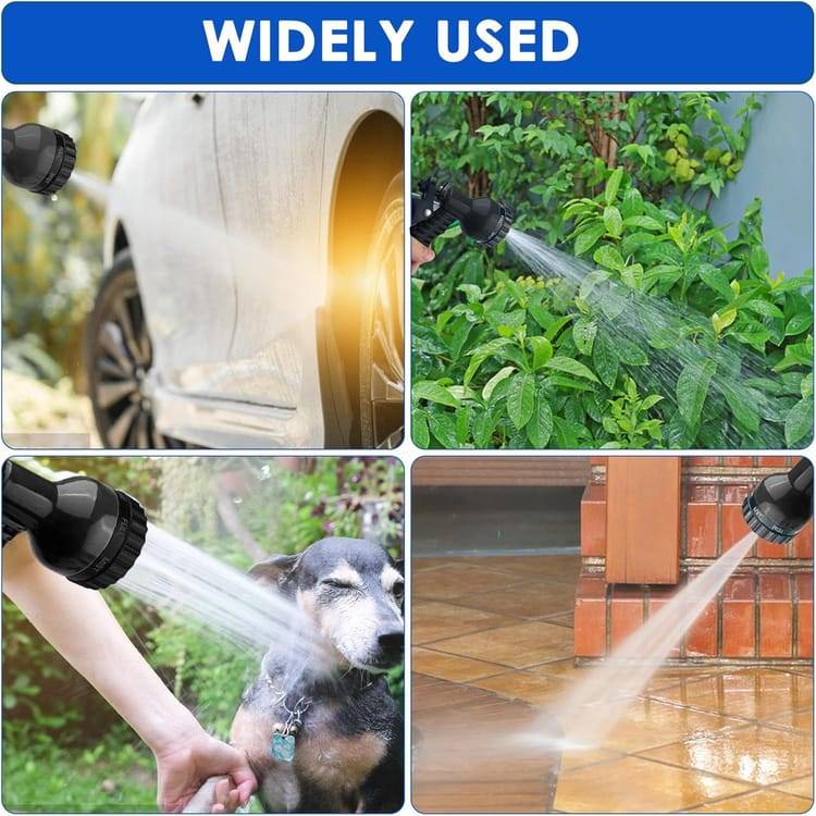 Tuyau d'arrosage extensible de 22,5 m - Avec 7 jets - Anti-fuite - Convient aux jardins et aux stations de lavage - Noir-Lytech - Image 4