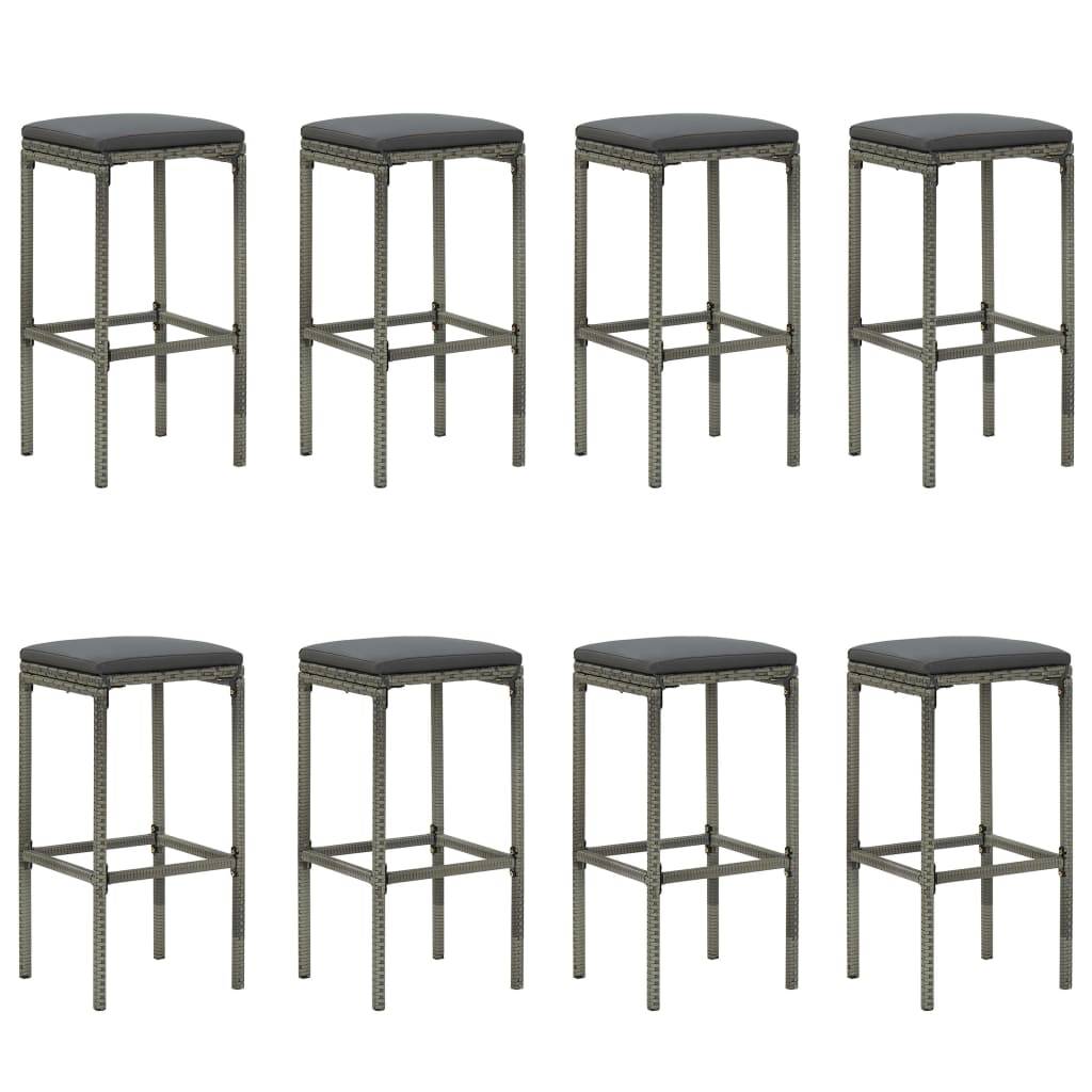 Vidaxl - Ensemble de bar de jardin 9 pcs et coussins Résine tressée Gris vidaXL 3064791 - Image 8