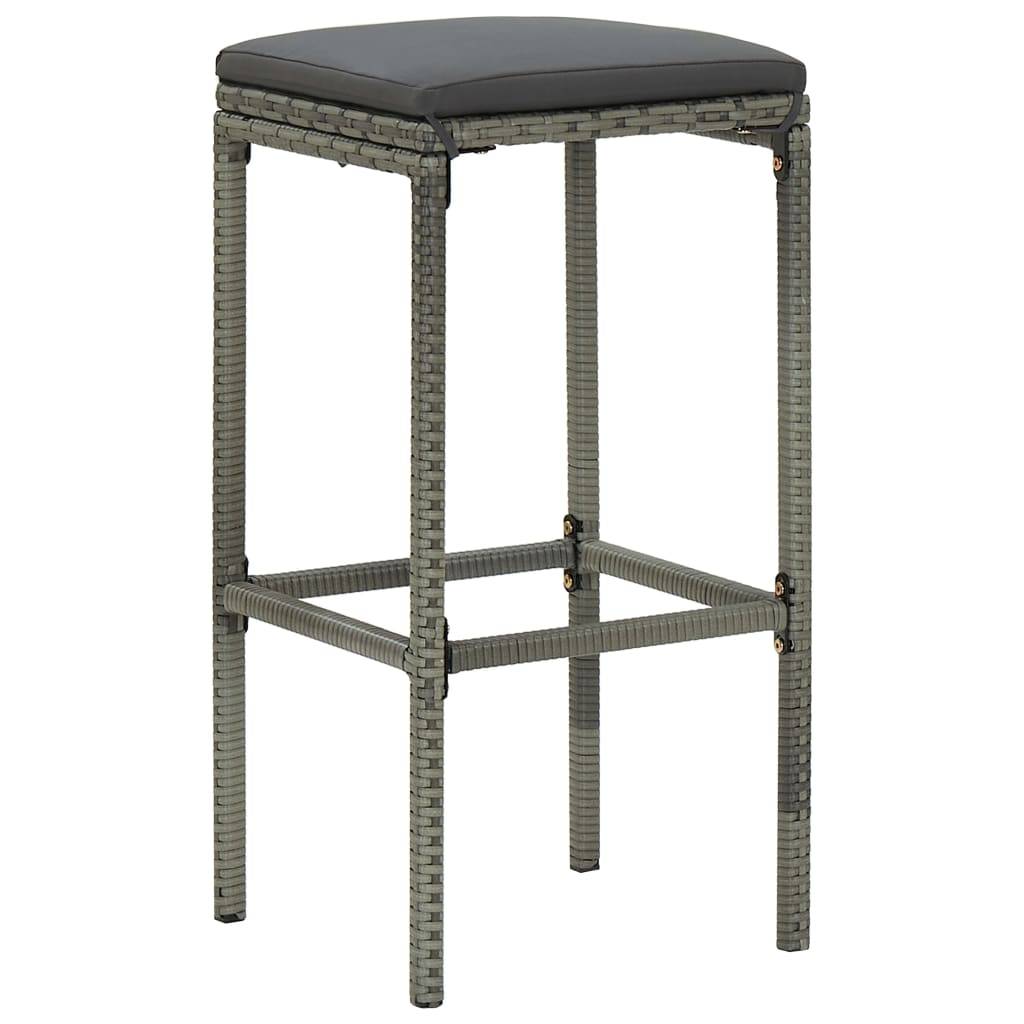 Vidaxl - Ensemble de bar de jardin 9 pcs et coussins Résine tressée Gris vidaXL 3064791 - Image 9
