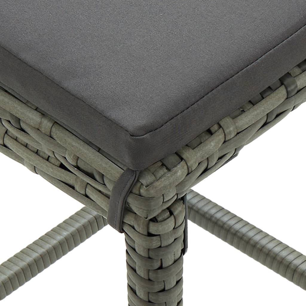 Vidaxl - Ensemble de bar de jardin 9 pcs et coussins Résine tressée Gris vidaXL 3064791 - Image 4