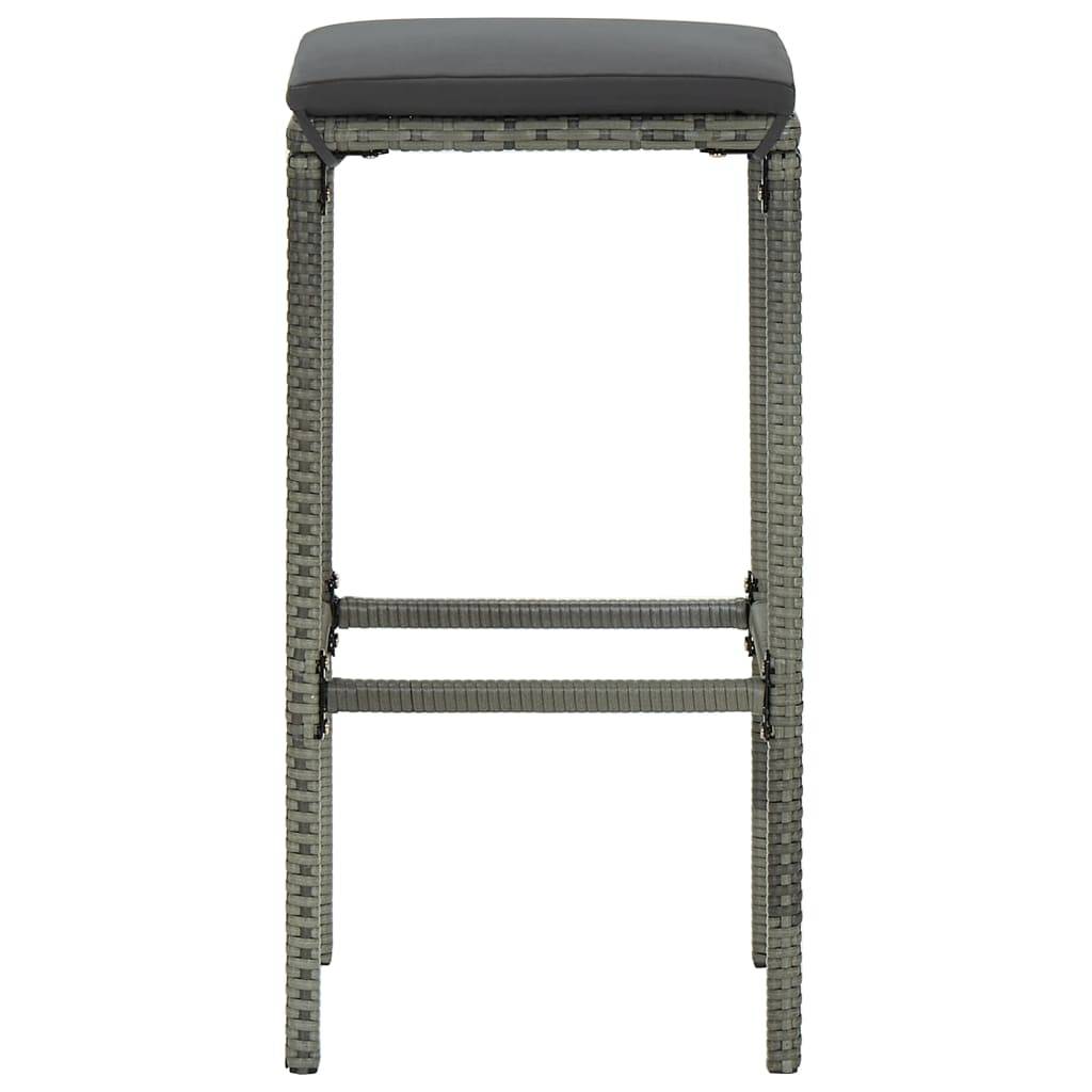 Vidaxl - Ensemble de bar de jardin 9 pcs et coussins Résine tressée Gris vidaXL 3064791 - Image 7