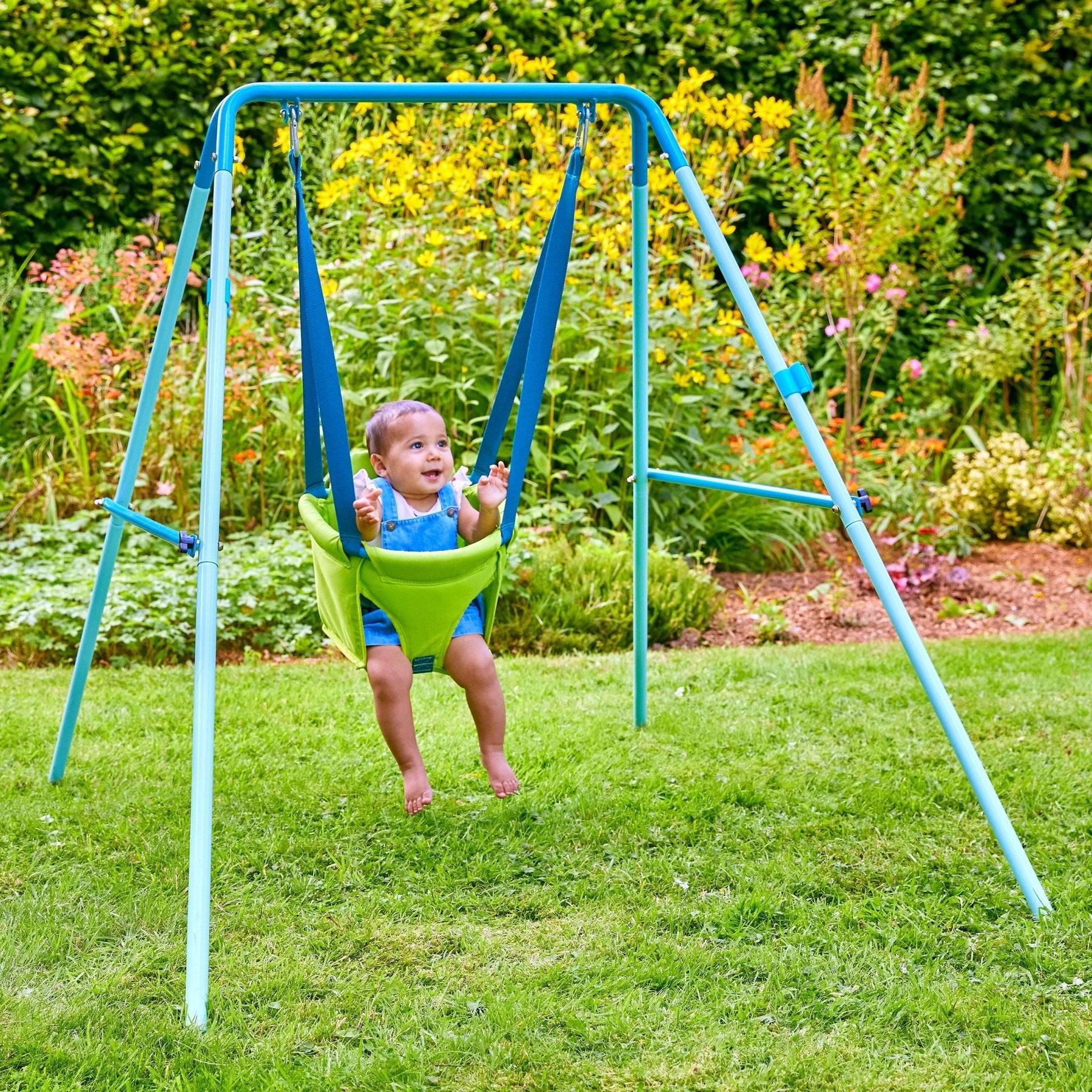 Portique métal fauteuil bébé pliant h129 cm