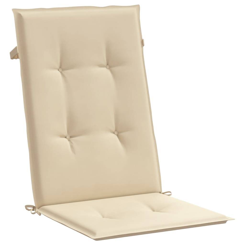 PANGIVO - Coussins de chaise de jardin dossier haut lot de 6 polyester beige 120 x 50 x 3 cm - PANGIVO - Image 5