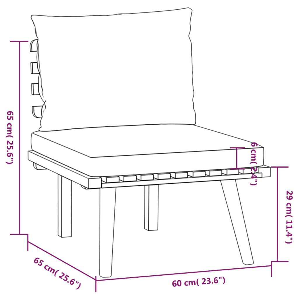 ComfortXL - Canapé de Jardin 4p Bois d'Acacia Modulable Design à Lattes Coussins Gris – ComfortXL Outdoor Living - Image 6