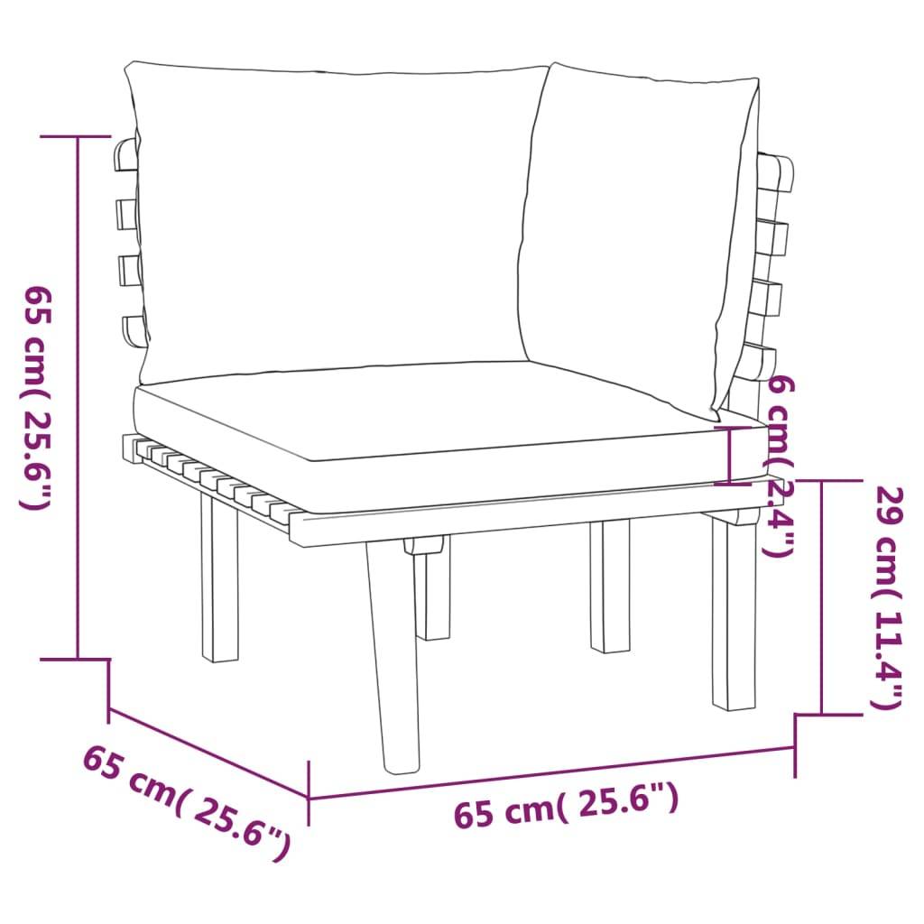 ComfortXL - Canapé de Jardin 4p Bois d'Acacia Modulable Design à Lattes Coussins Gris – ComfortXL Outdoor Living - Image 7