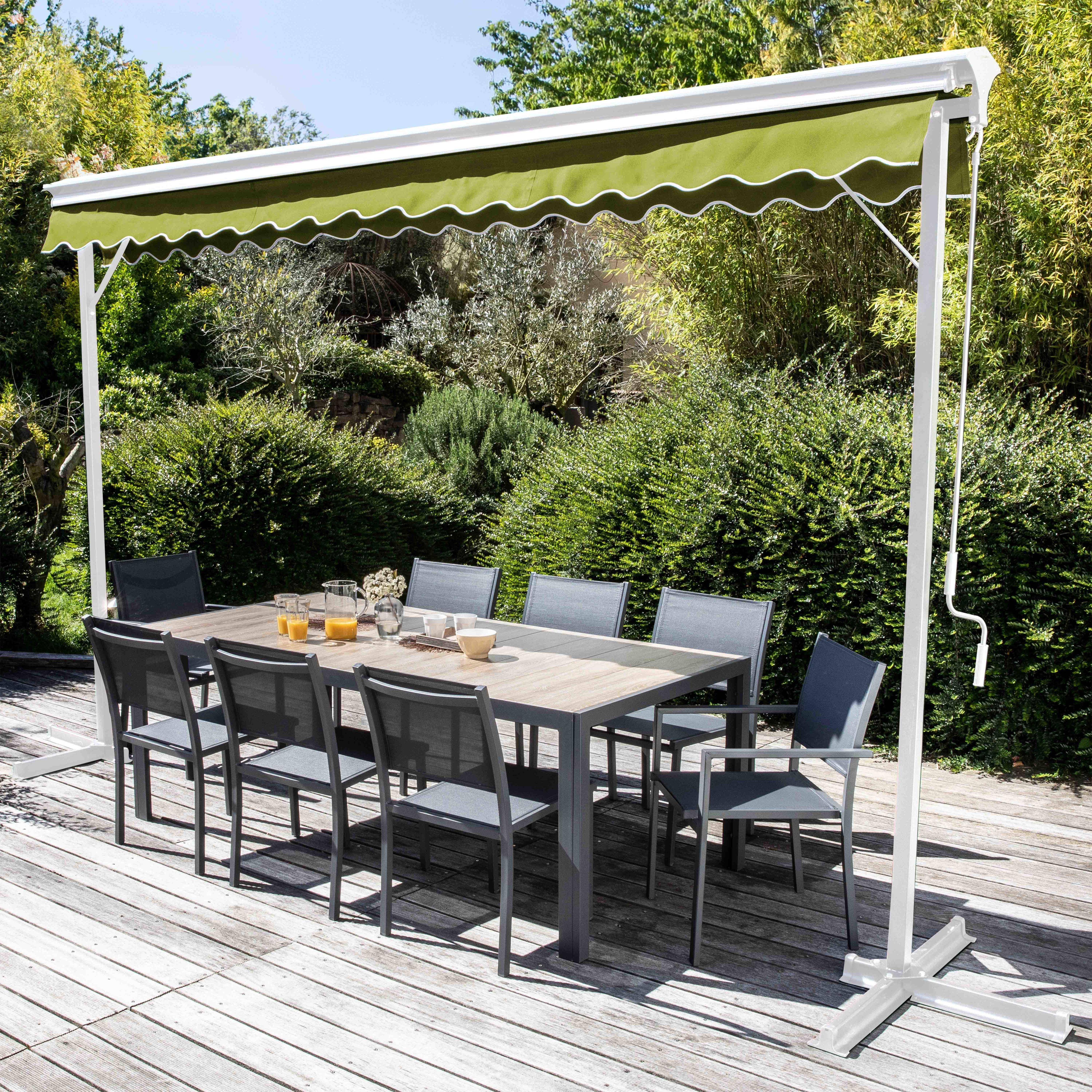 Oviala - Store double pente avec coffre 3 x 4 m en aluminium vert
Delgada - Oviala - Image 3