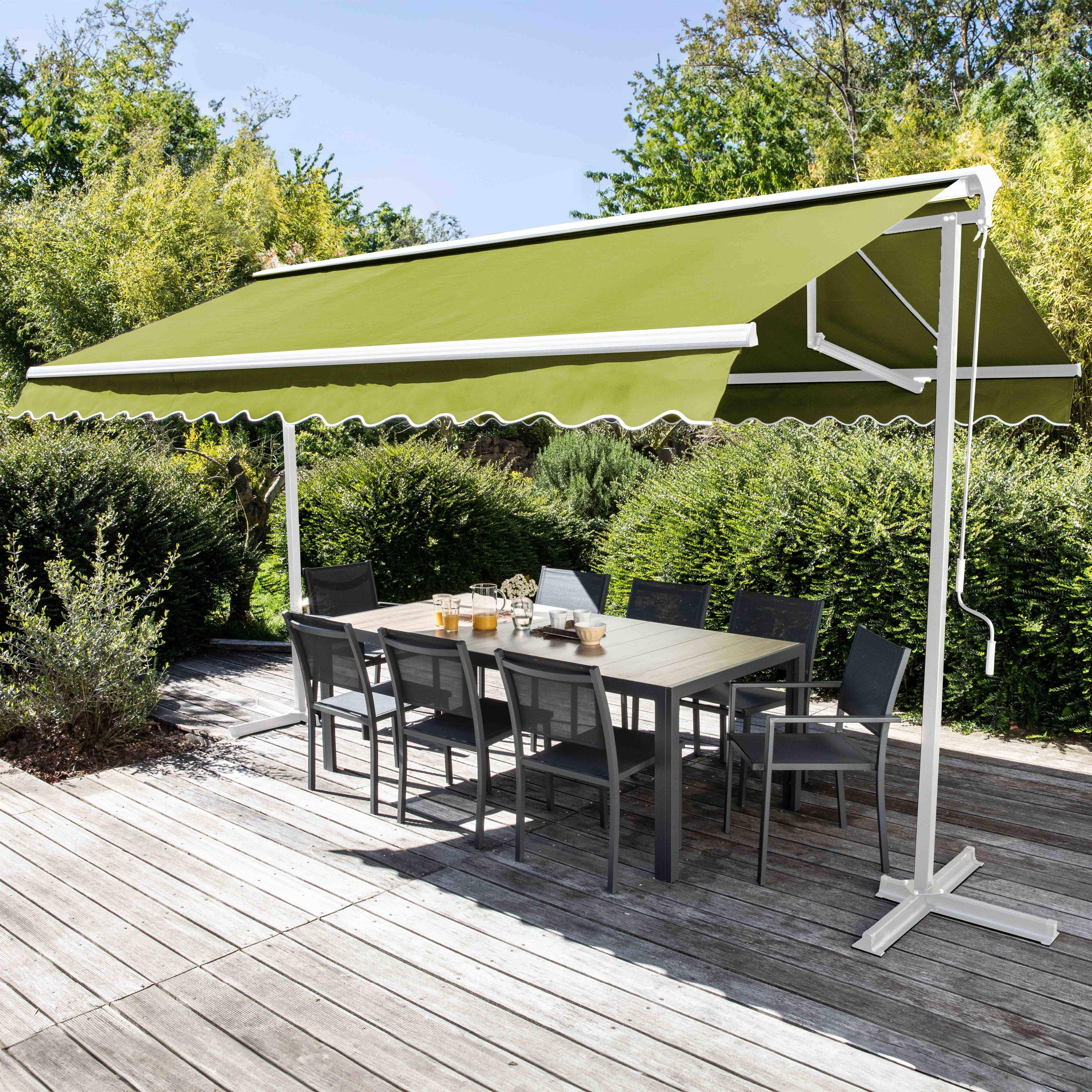 Oviala - Store double pente avec coffre 3 x 4 m en aluminium vert
Delgada - Oviala - Image 2