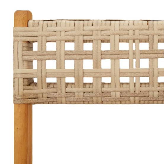 Lot de 4 Chaises de Balcon Pliantes en Poly Rotin et Bois d'Acacia pour Extérieur Beige – ComfortXL Outdoor Living - Image 9