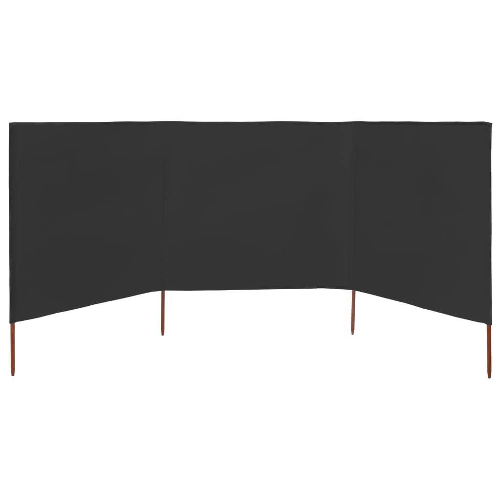 Helloshop26 - Brises-vue paravent 3 panneaux tissu 400 x 80 cm anthracite - Image 3