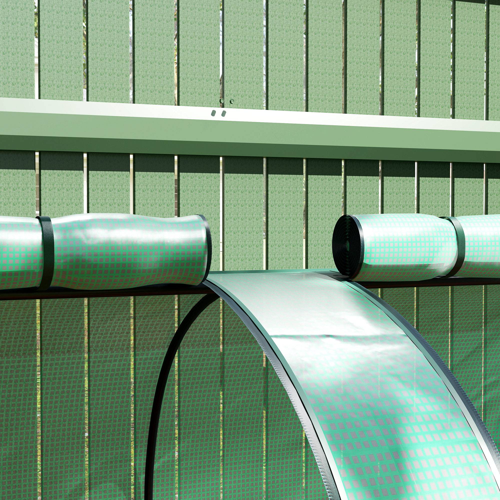 ComfortXL - Serre tunnel PE acier 350 x 100 x 80 cm verte pour potager protection des cultures et ventilation réglable - Image 9