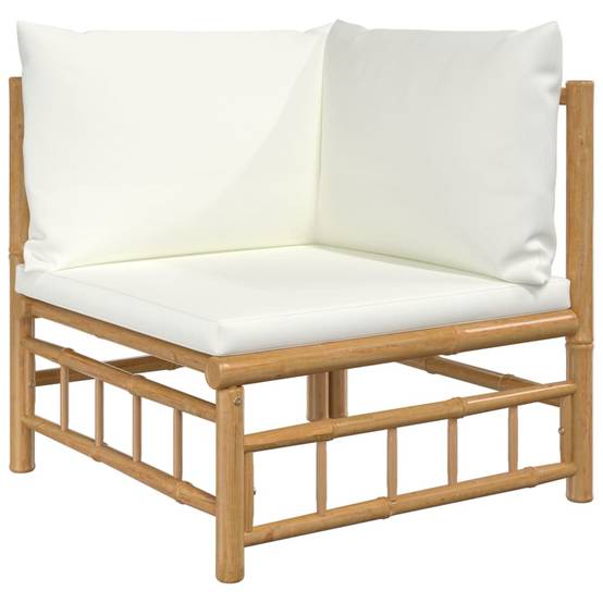 ComfortXL - Ensemble Canapé Jardin Bambou 4 pcs Coussins Crème Modulaire – ComfortXL Outdoor Living - Image 4