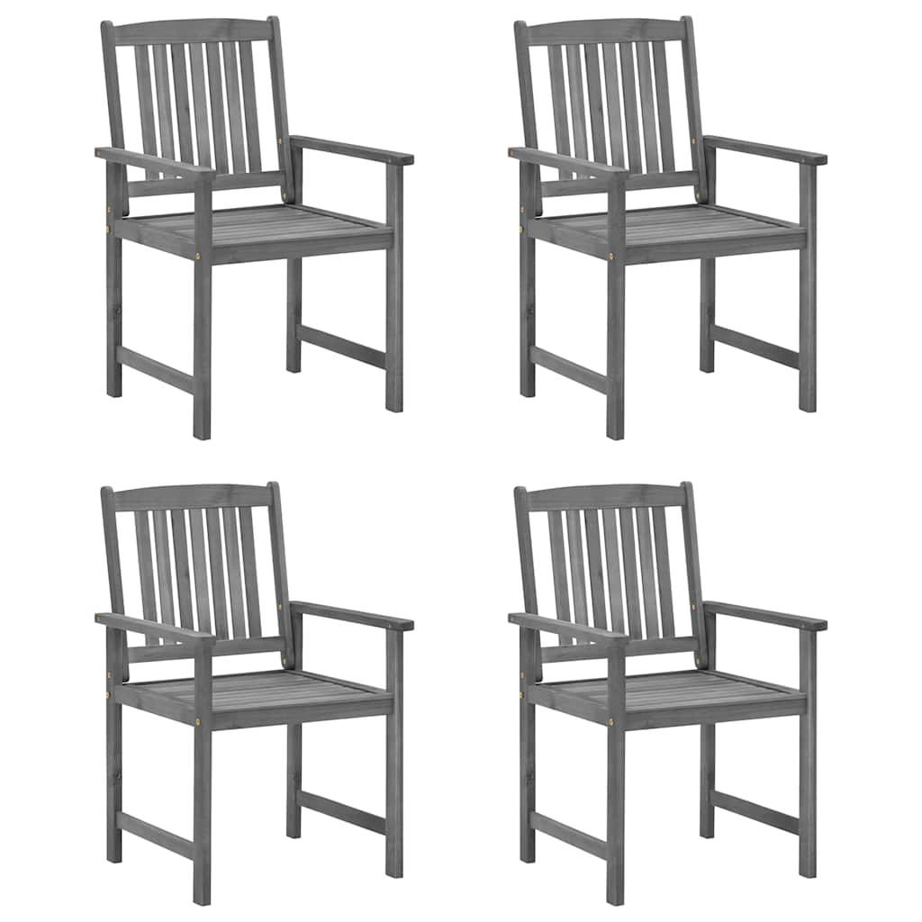 Vidaxl - Chaises de jardin et coussins lot de 4 Gris Bois acacia massif vidaXL 3061236 - Image 9