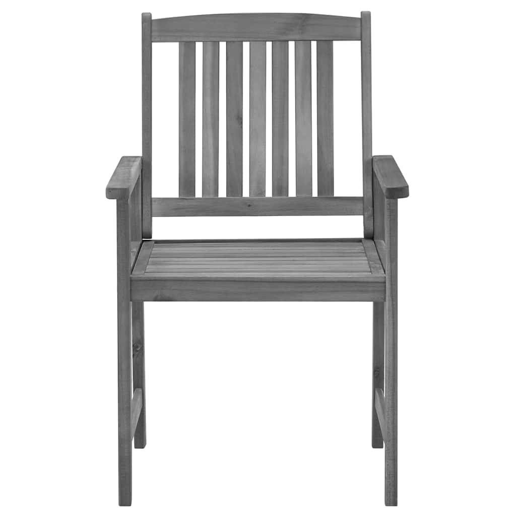Vidaxl - Chaises de jardin et coussins lot de 4 Gris Bois acacia massif vidaXL 3061236 - Image 6