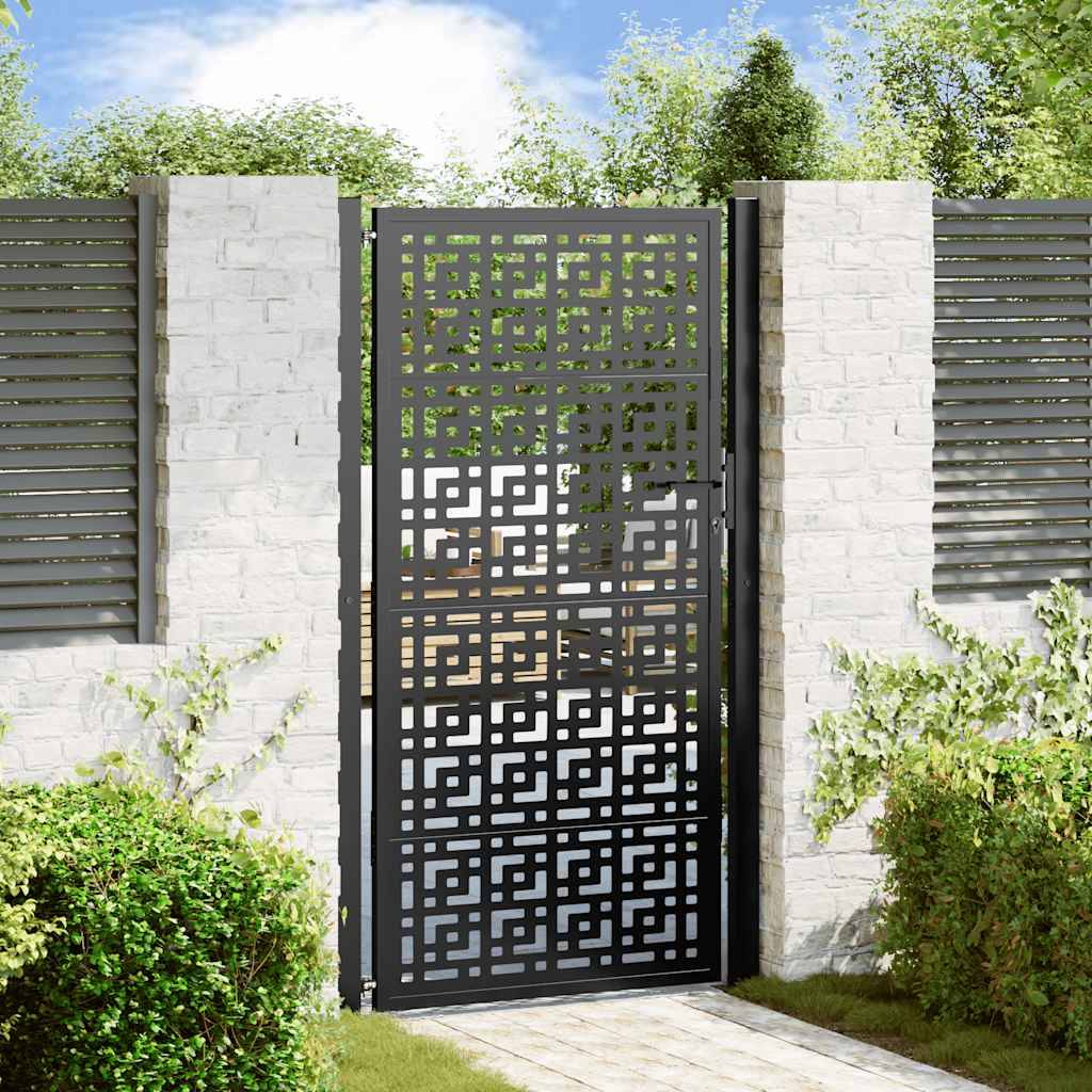 ComfortXL - Portail d'Allée Robuste en Acier Design Croix Découpe Laser pour Clôture Noir 105x180 cm – ComfortXL Outdoor Living