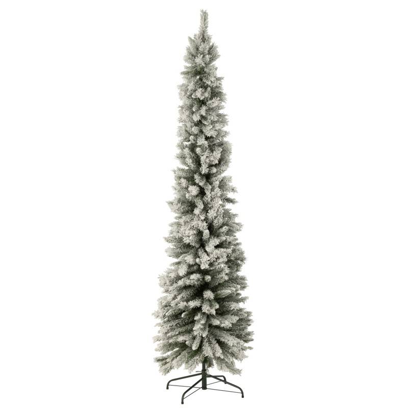 J-Line - Sapin de Noël artificiel enneigé en plastique vert 57x57x240 cm - J-Line - Image 1