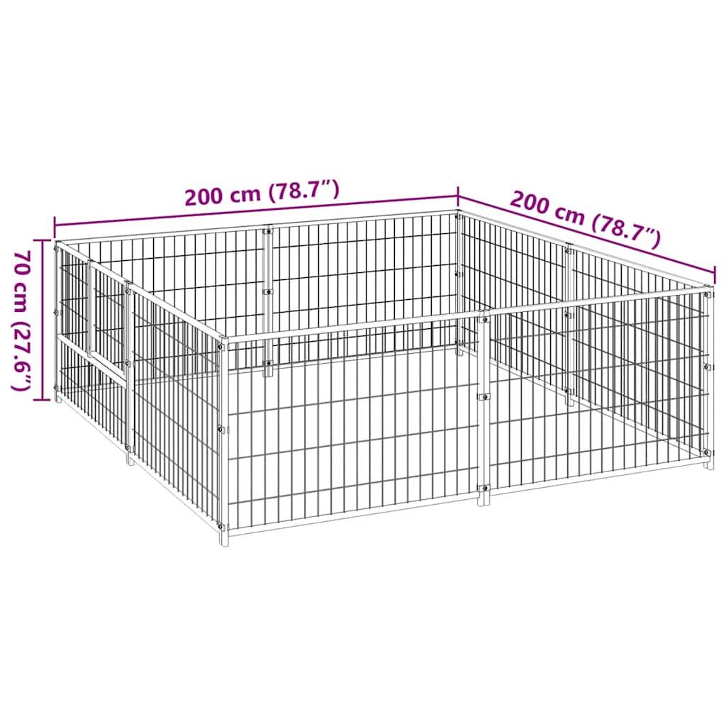 Vidaxl - Chenil Noir 4 m² Acier vidaXL 3082109 - Image 3