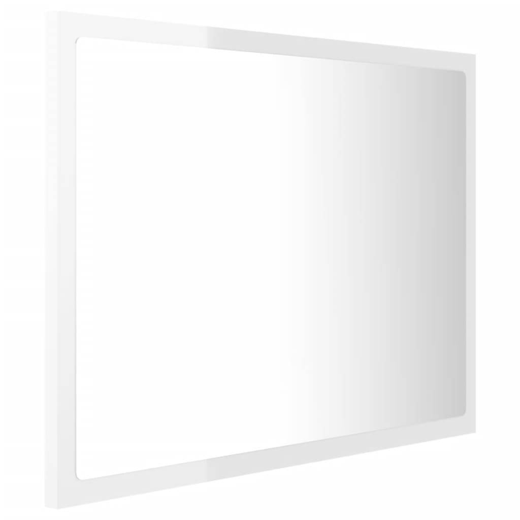 Miroir à led de bain 60 x 8,5 x 37 cm acrylique blanc brillant - Image 3