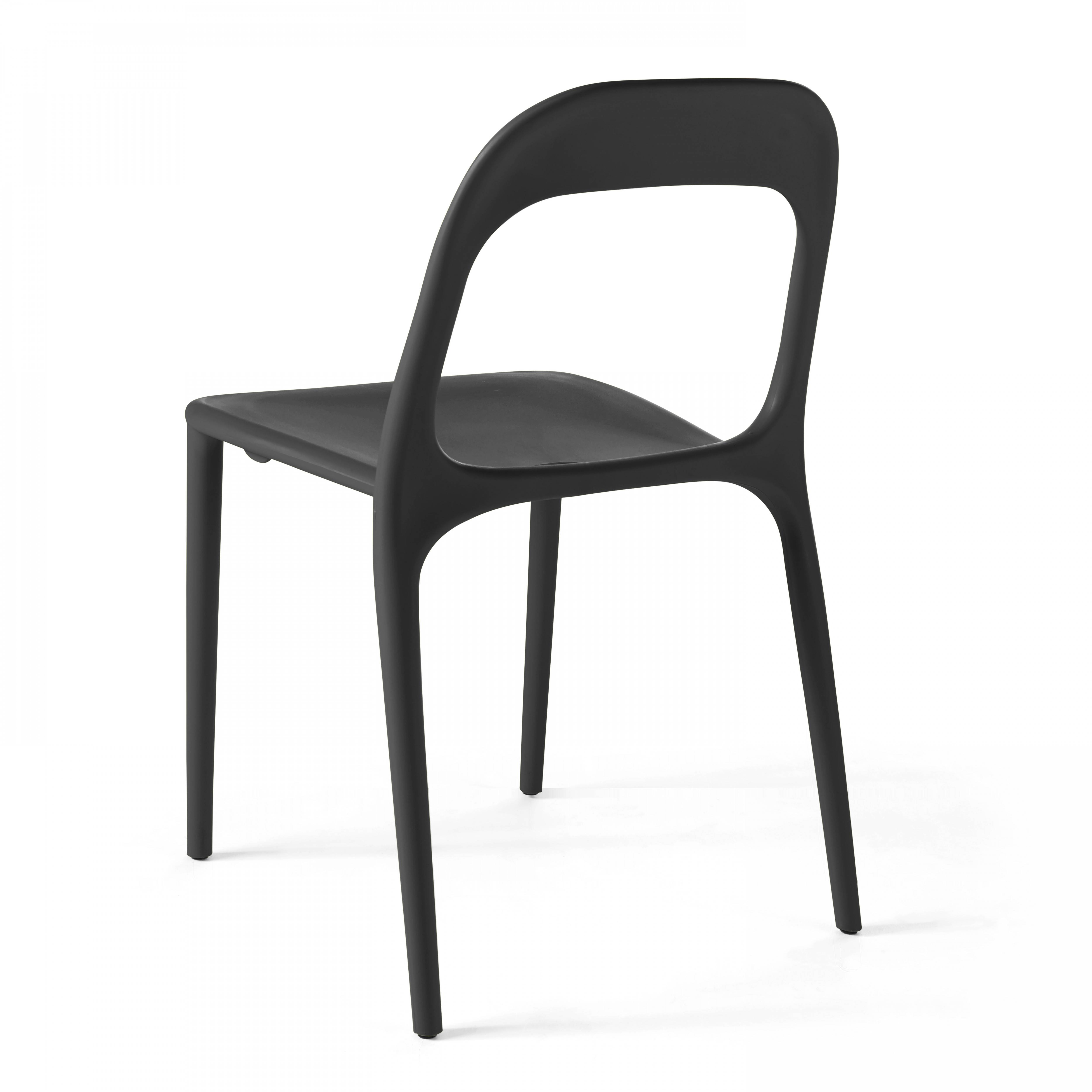 Oviala - Lot de 4 chaises en plastique noir Milan - Oviala - Image 3