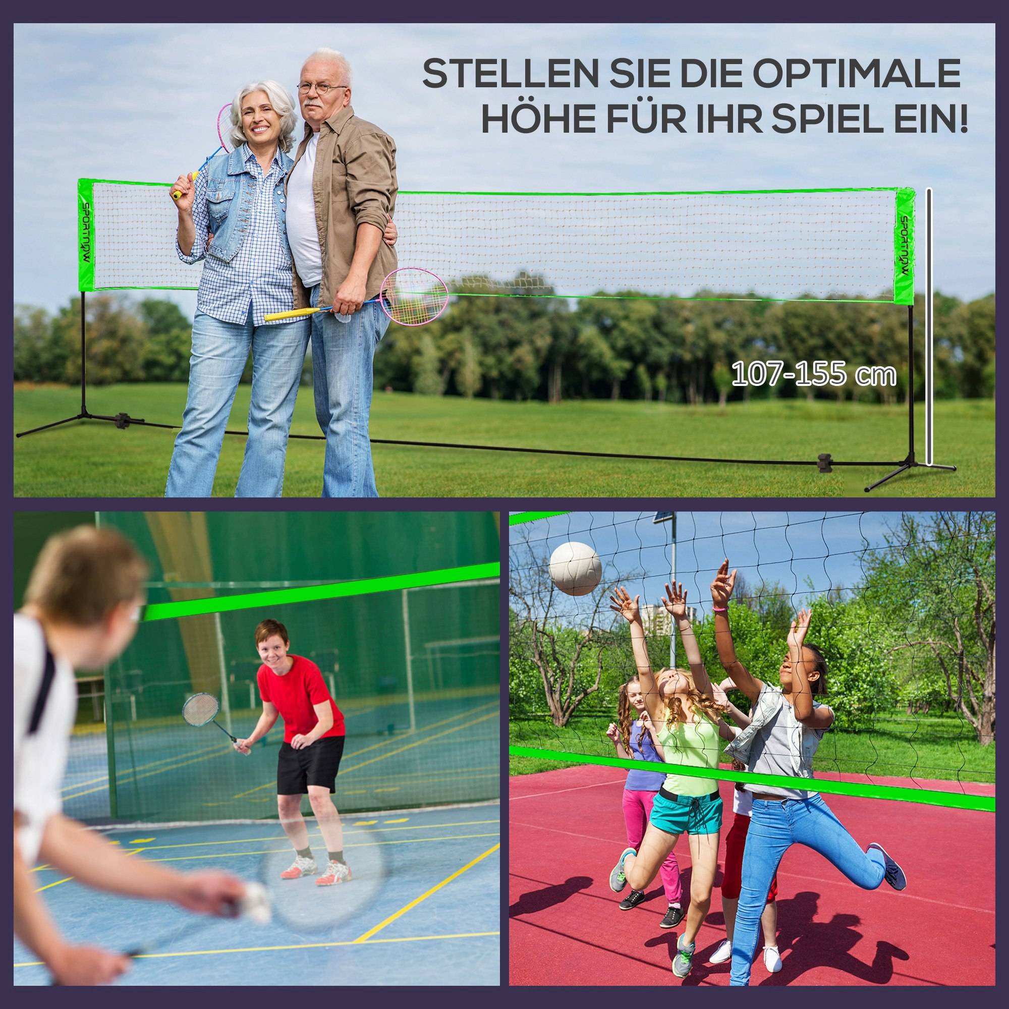 Set de badminton et volley complet filet réglable 4 raquettes pour jardin extérieur – ComfortXL Outdoor Living - Image 5