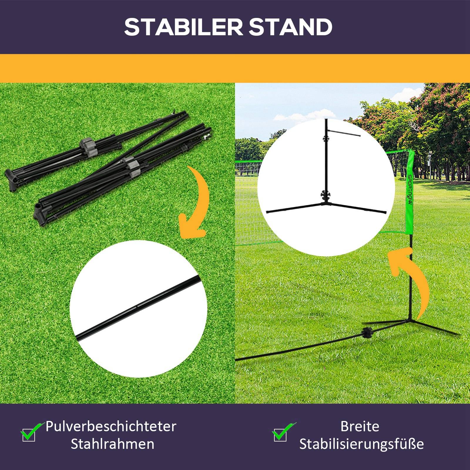 Set de badminton et volley complet filet réglable 4 raquettes pour jardin extérieur – ComfortXL Outdoor Living - Image 6