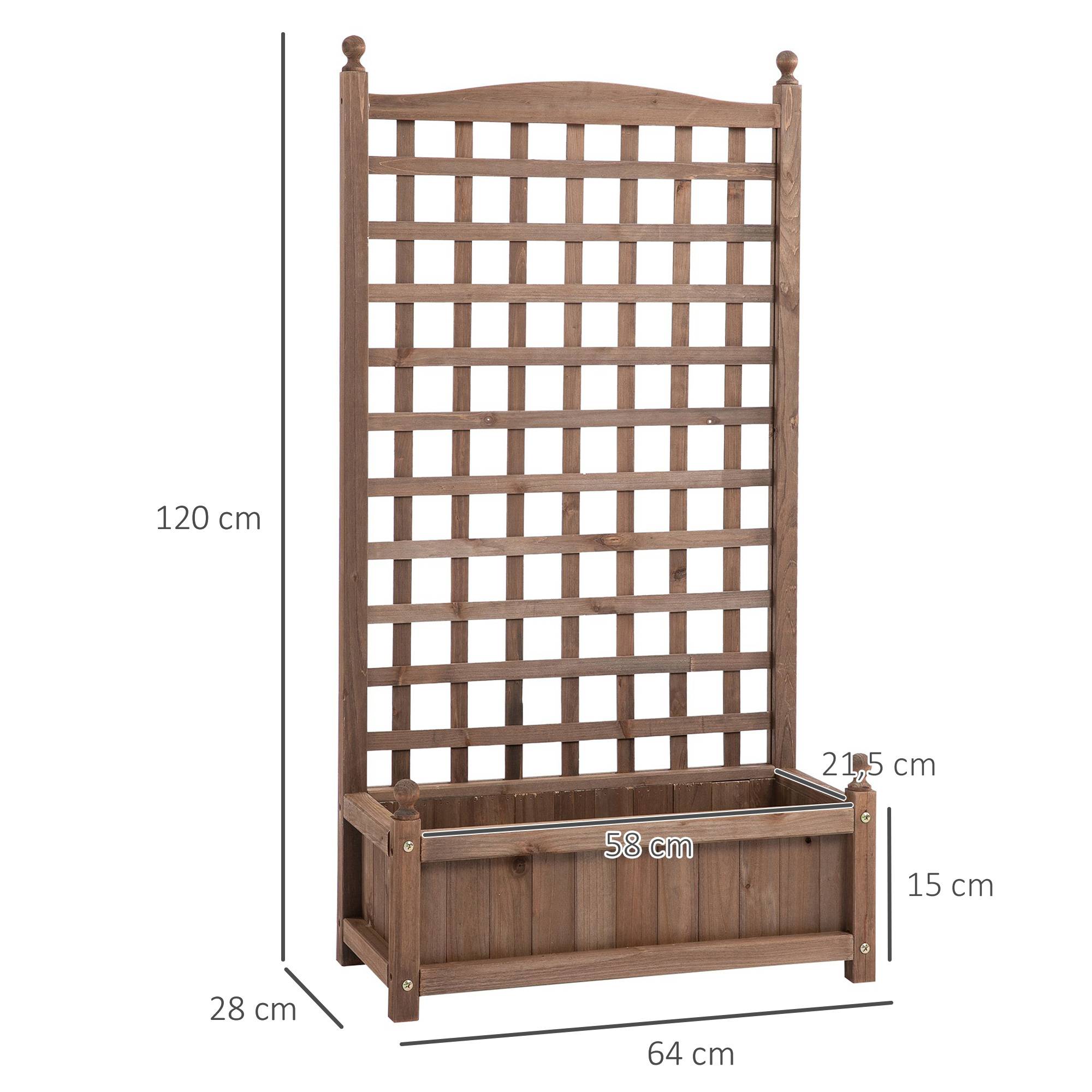 Sans Marque - Jardinière Treillis bac Fleurs sur Pied 64x28x120 cm Inserts irrigation - Image 5
