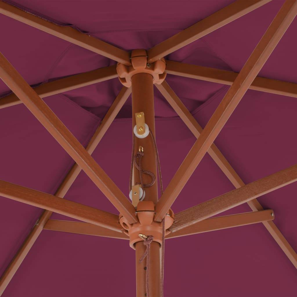 Helloshop26 - Parasol avec mât en bois 270 cm bordeaux - Image 5