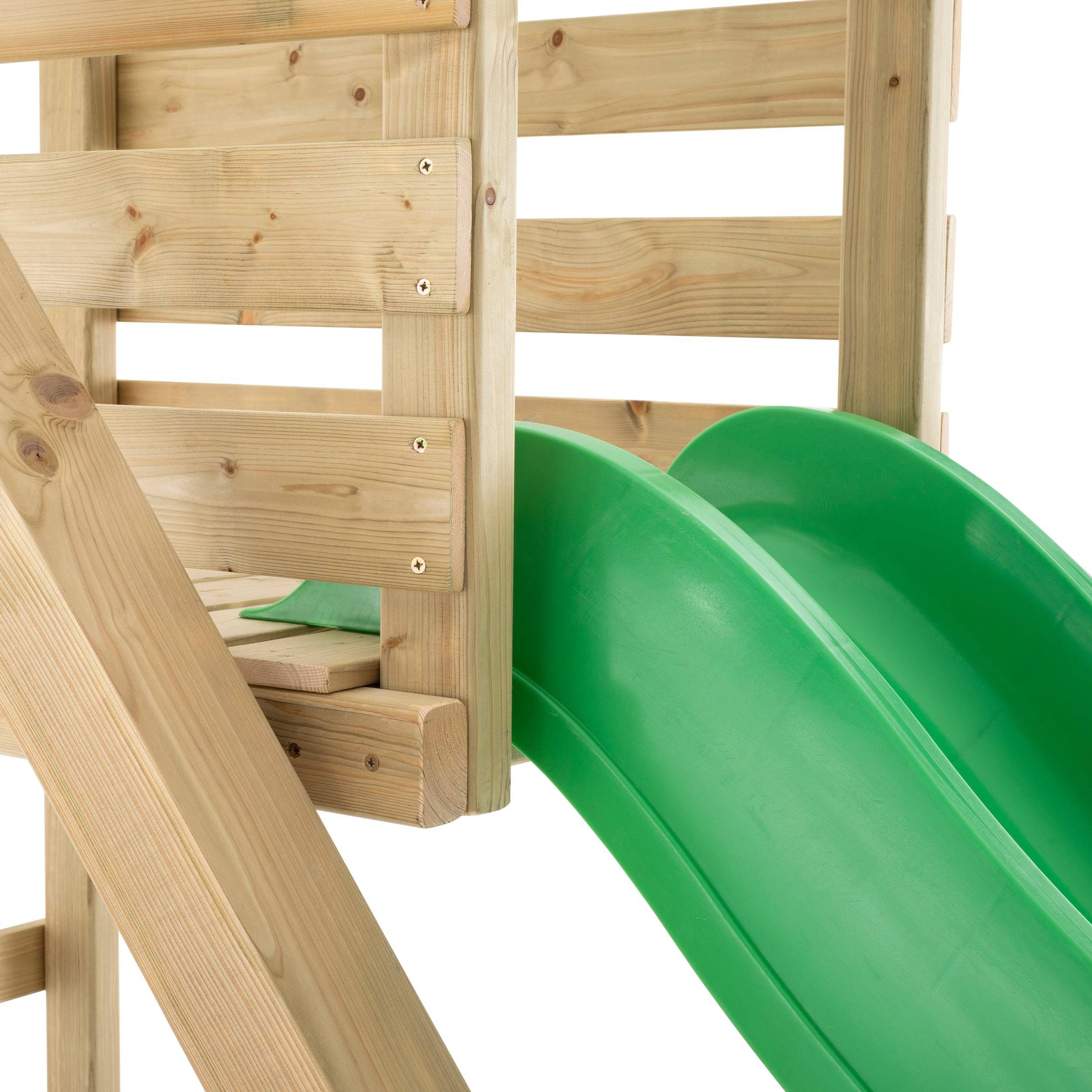 Station AUBÉPINE balançoire - vis-à-vis - toboggan - kit d'ancrage - bois carré FSC® h243 cm - Image 6