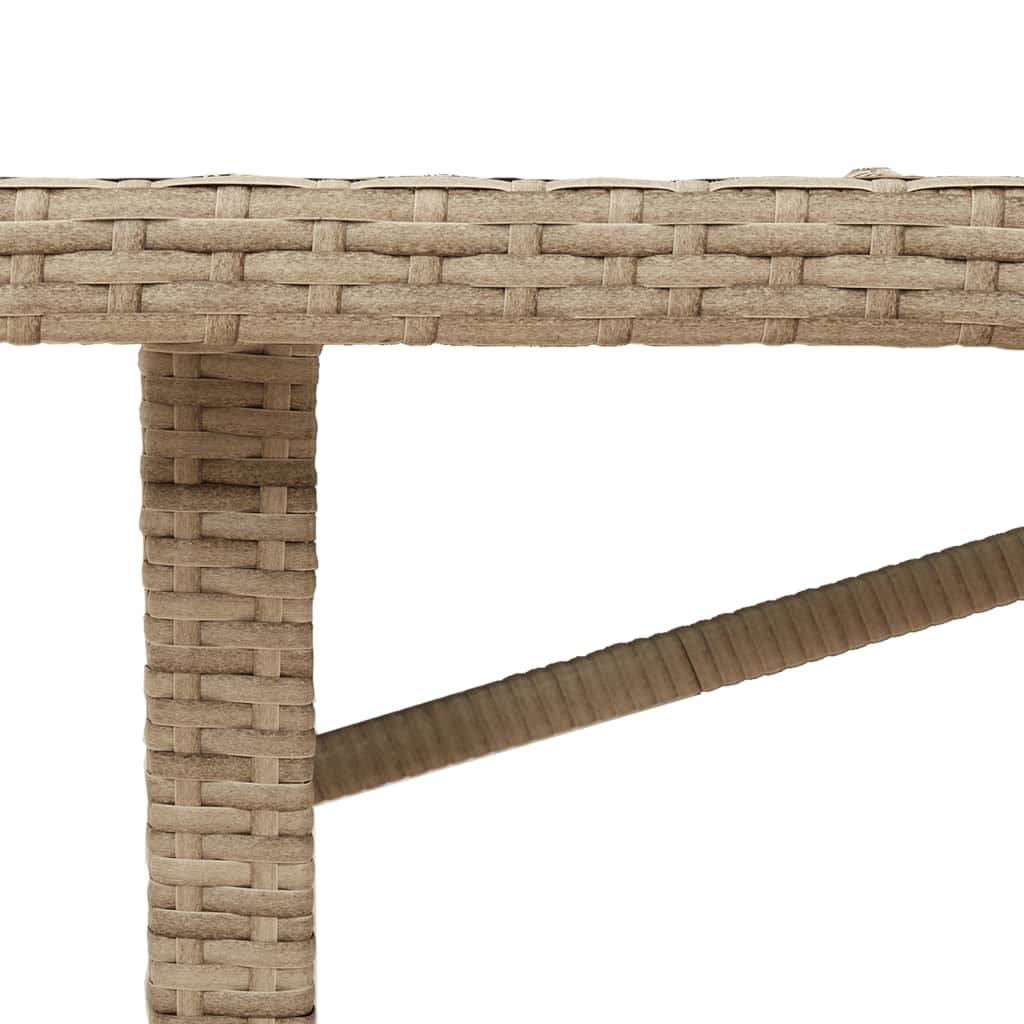 PANGIVO - Table de jardin en résine tressée avec dessus en verre beige 190 x 80 x 74 cm - PANGIVO - Image 9