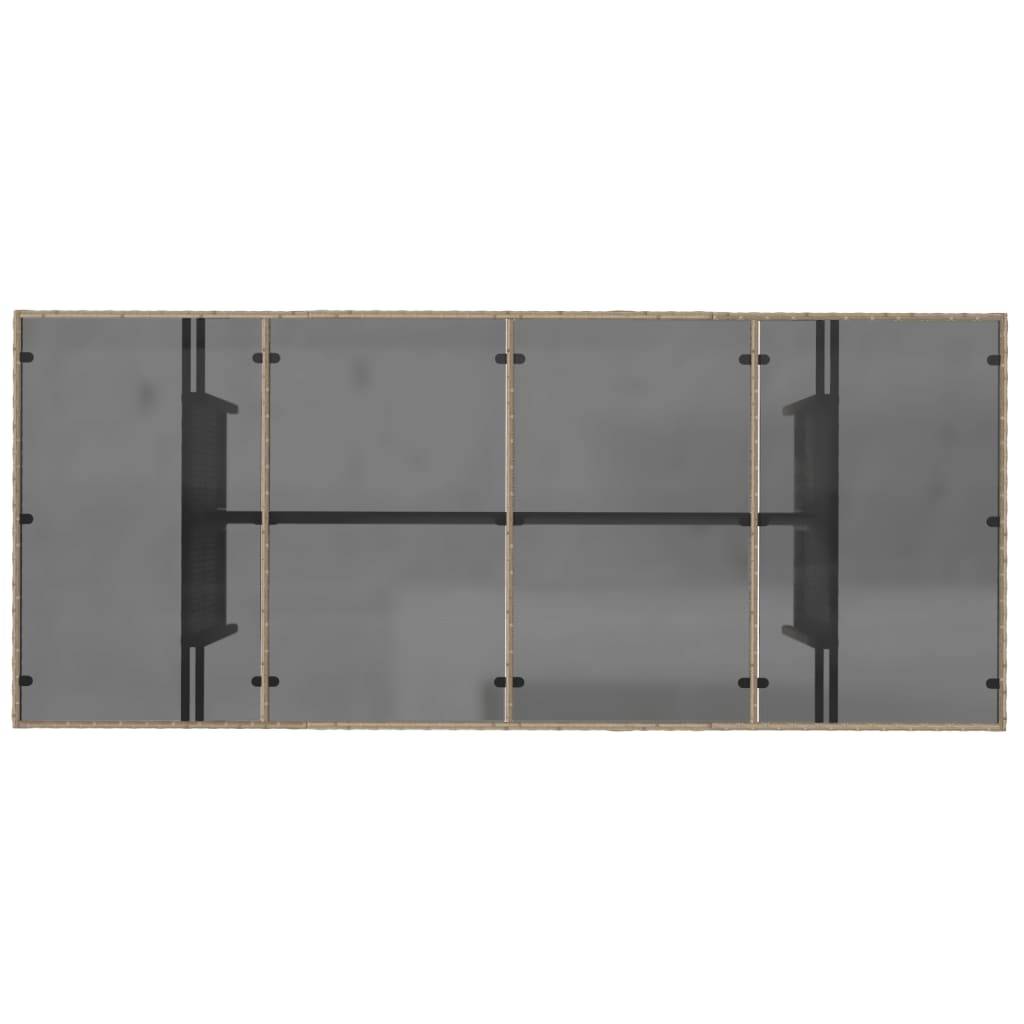 PANGIVO - Table de jardin en résine tressée avec dessus en verre beige 190 x 80 x 74 cm - PANGIVO - Image 7