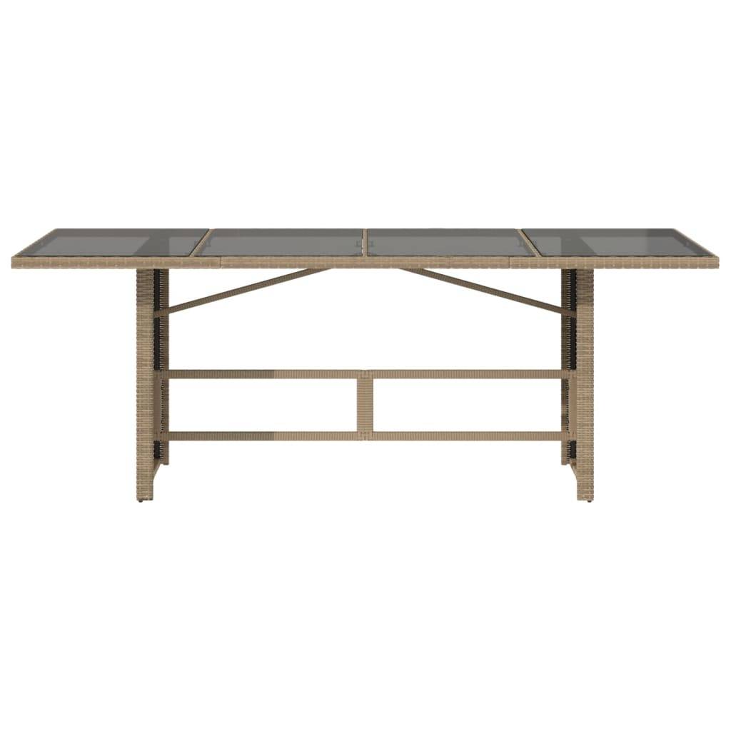 PANGIVO - Table de jardin en résine tressée avec dessus en verre beige 190 x 80 x 74 cm - PANGIVO - Image 6