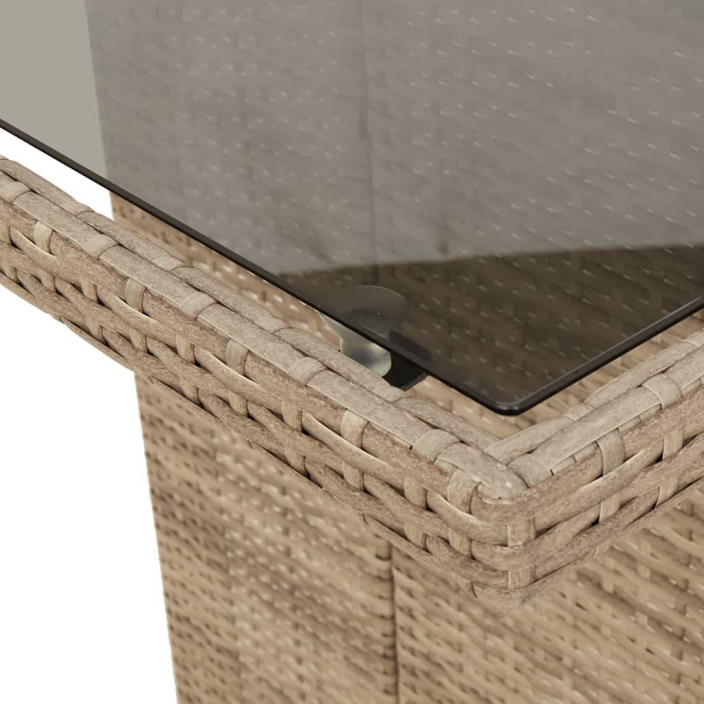 PANGIVO - Table de jardin en résine tressée avec dessus en verre beige 190 x 80 x 74 cm - PANGIVO - Image 8