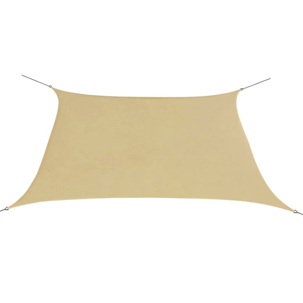 Voile toile d'ombrage parasol en tissu oxford carré 3,6 x 3,6 m beige - Image 1