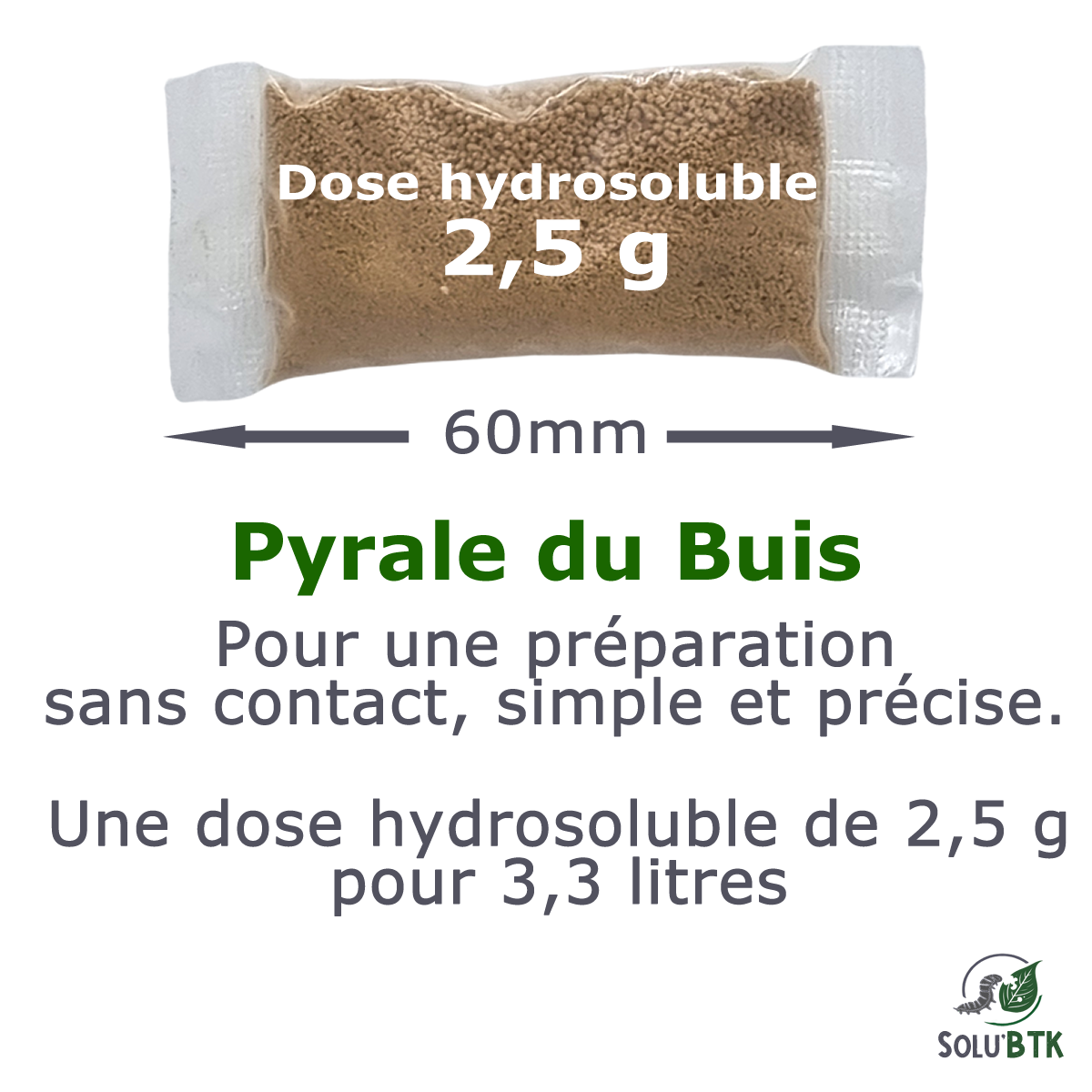 SoluBTK - Pyrale du buis 150gr Bacillus thuringiensis - Anti-Chenilles Utilisable en Agriculture Biologique - Image 5
